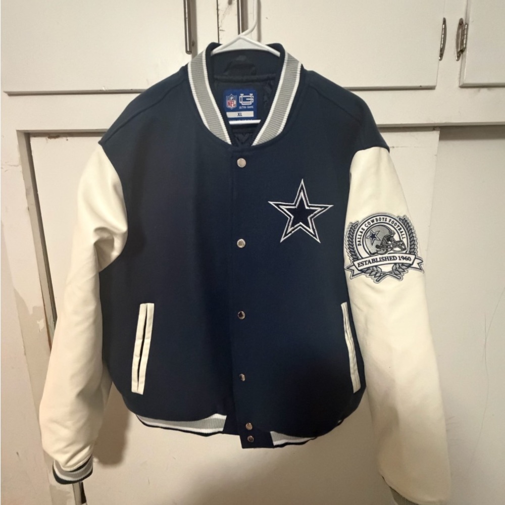 NFL Ultra Game Navy Jacket with Gray Accents